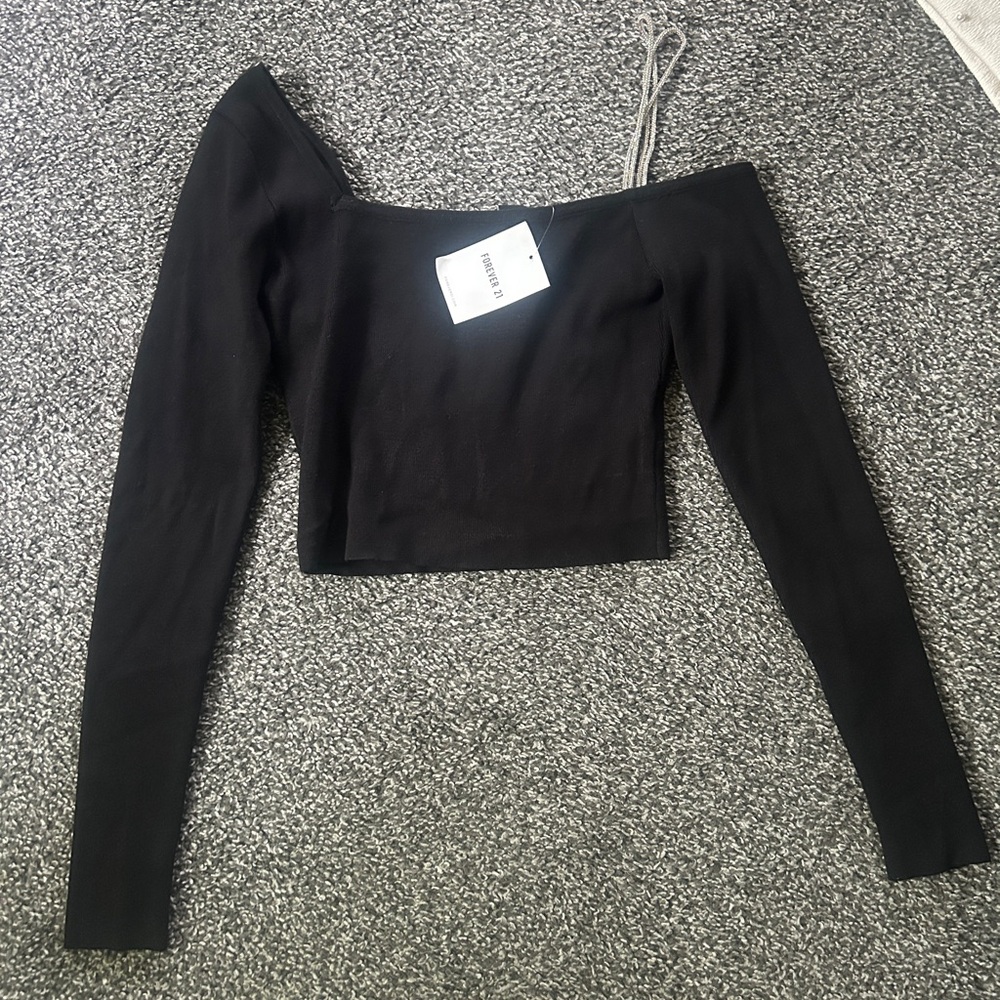 NWT Forever 21 Black Off-Shoulder Blouse
